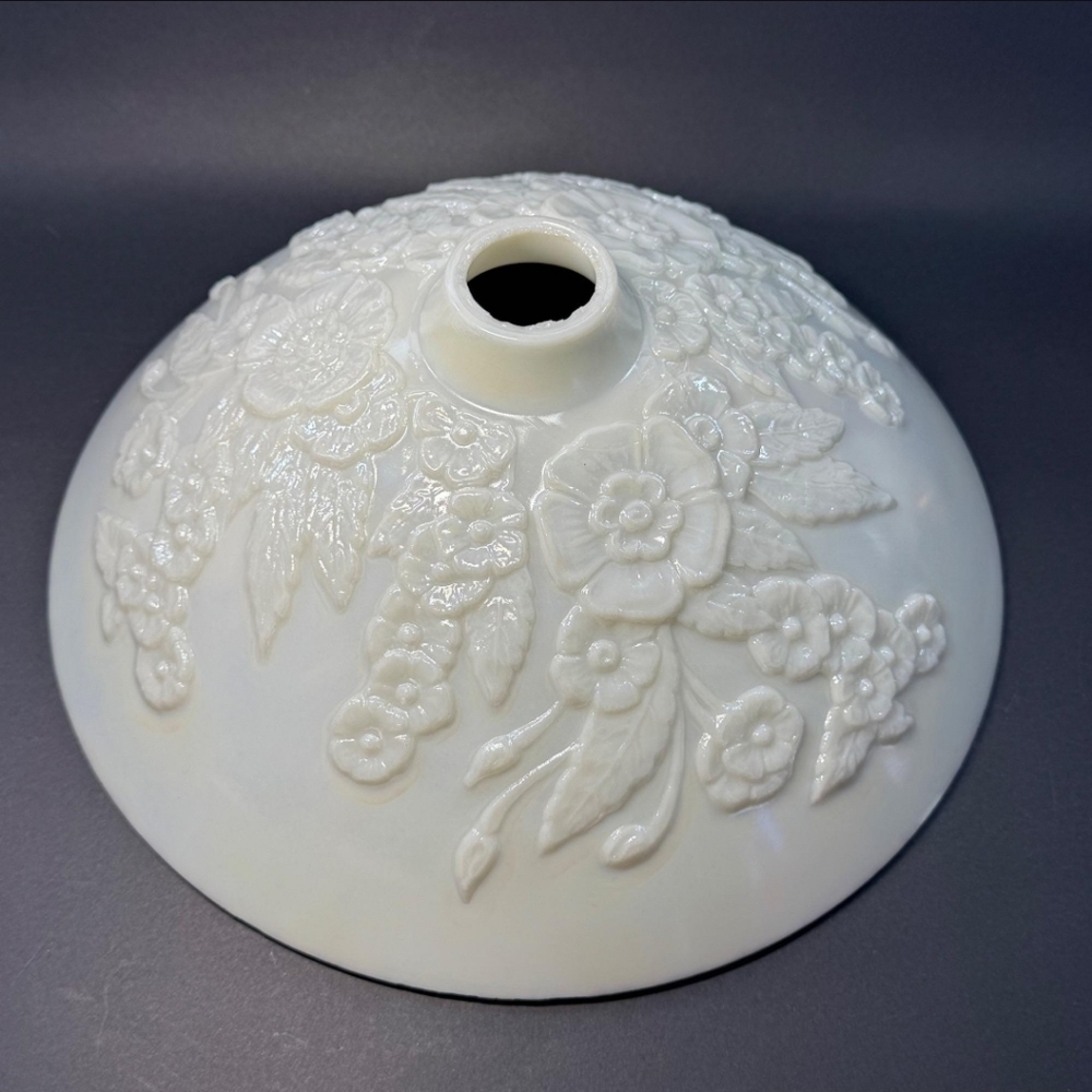 Elegant Floral White Ceramic Art Piece